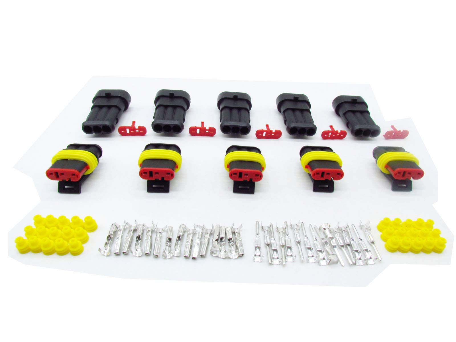 Amazon.com: CNKF 5 組AMP SUPERSEAL 1.5 系列3 針公母插頭自動