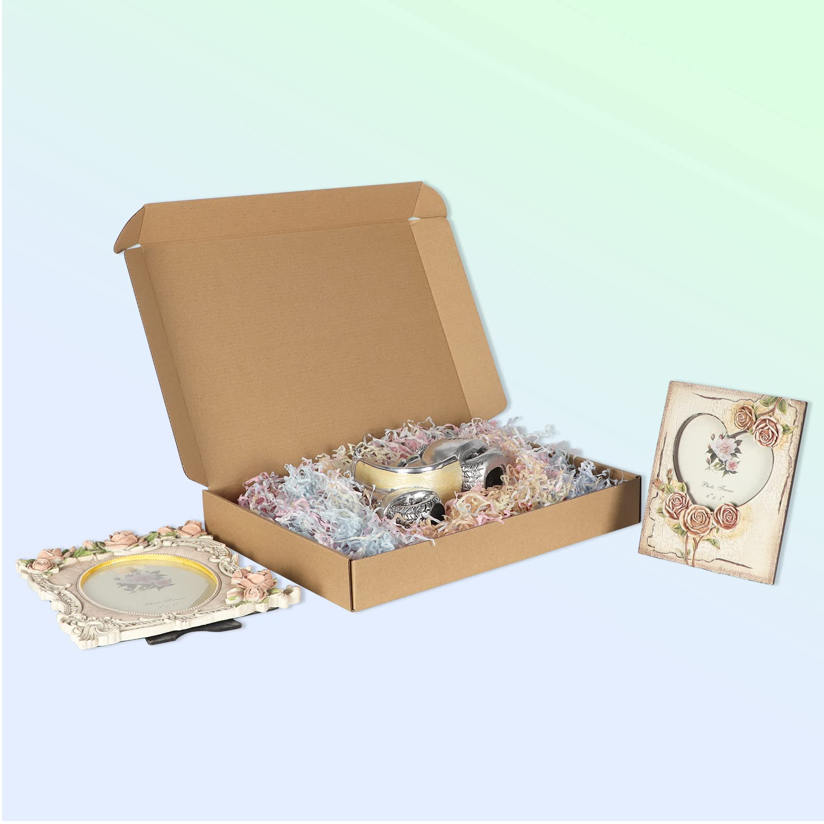 HORLIMER Caja de Envío Kraft, 34,2 x 24,6 x 4,8cm, Lote de 25, Caja Carton con Tapa para Regalo o Embalaje, Marrón