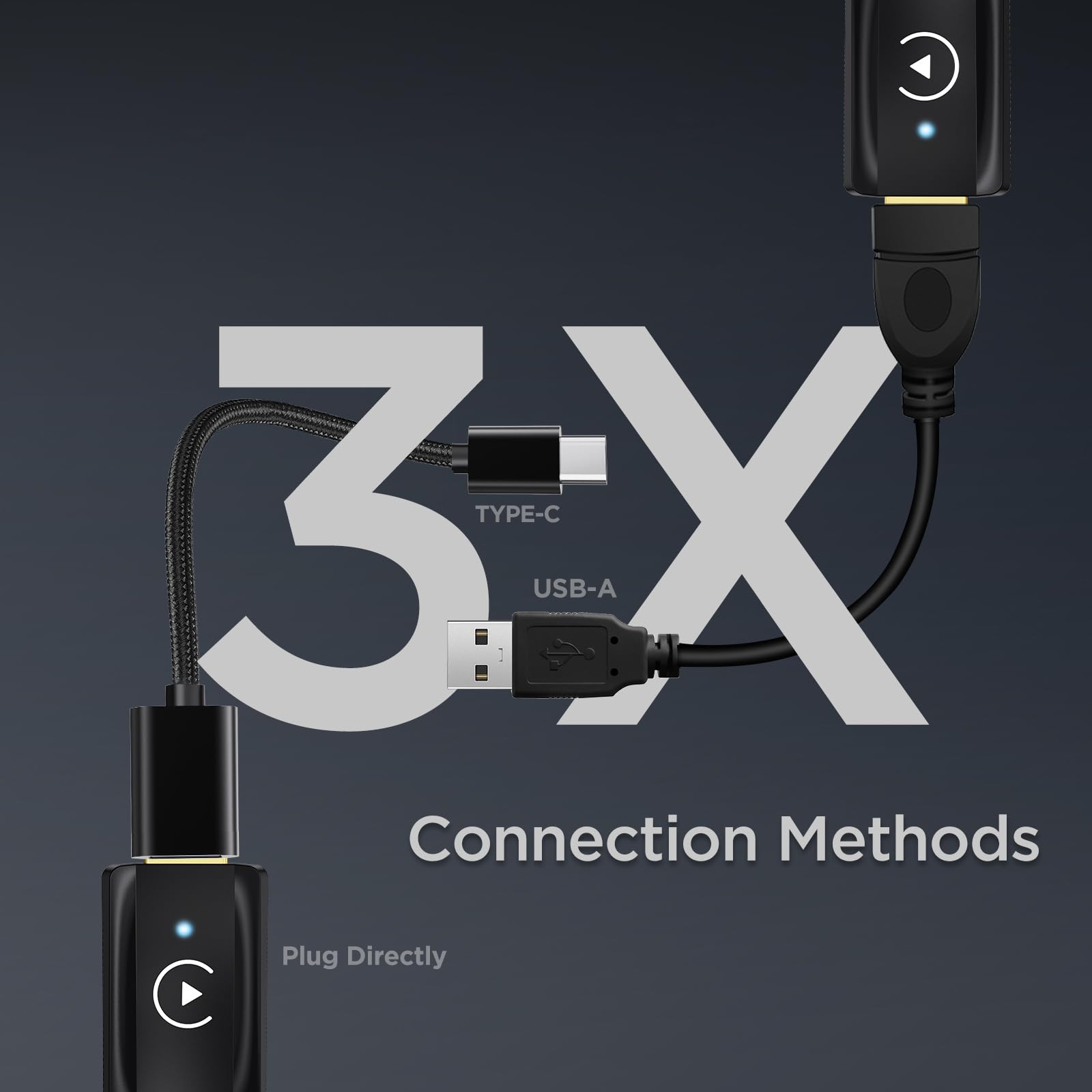 MSXTTLY Carplay Wireless Stick U2C-AIR 3.0, Mini adattatore Carplay Wireless per convertire Carplay da cablato a Wireless, Tipo-C/USB A, supporto OTA, CarPlay Cablato Richiesto