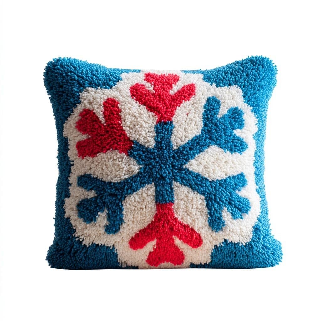 Henypt Latch Hook Cushion Kits, Snowflake