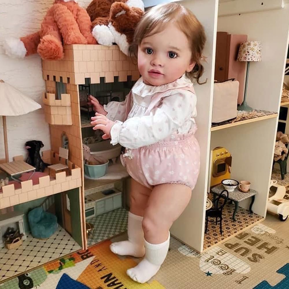 RXDOLL Duży rozmiar Reborn maluch dziewczynka Pippa 66 cm naturalnej wielkości Reborn Baby Dolls tkanina ciało realistyczne lalki niemowlęce, które wyglądają jak prawdziwe dzieci, maluch niemowlęta