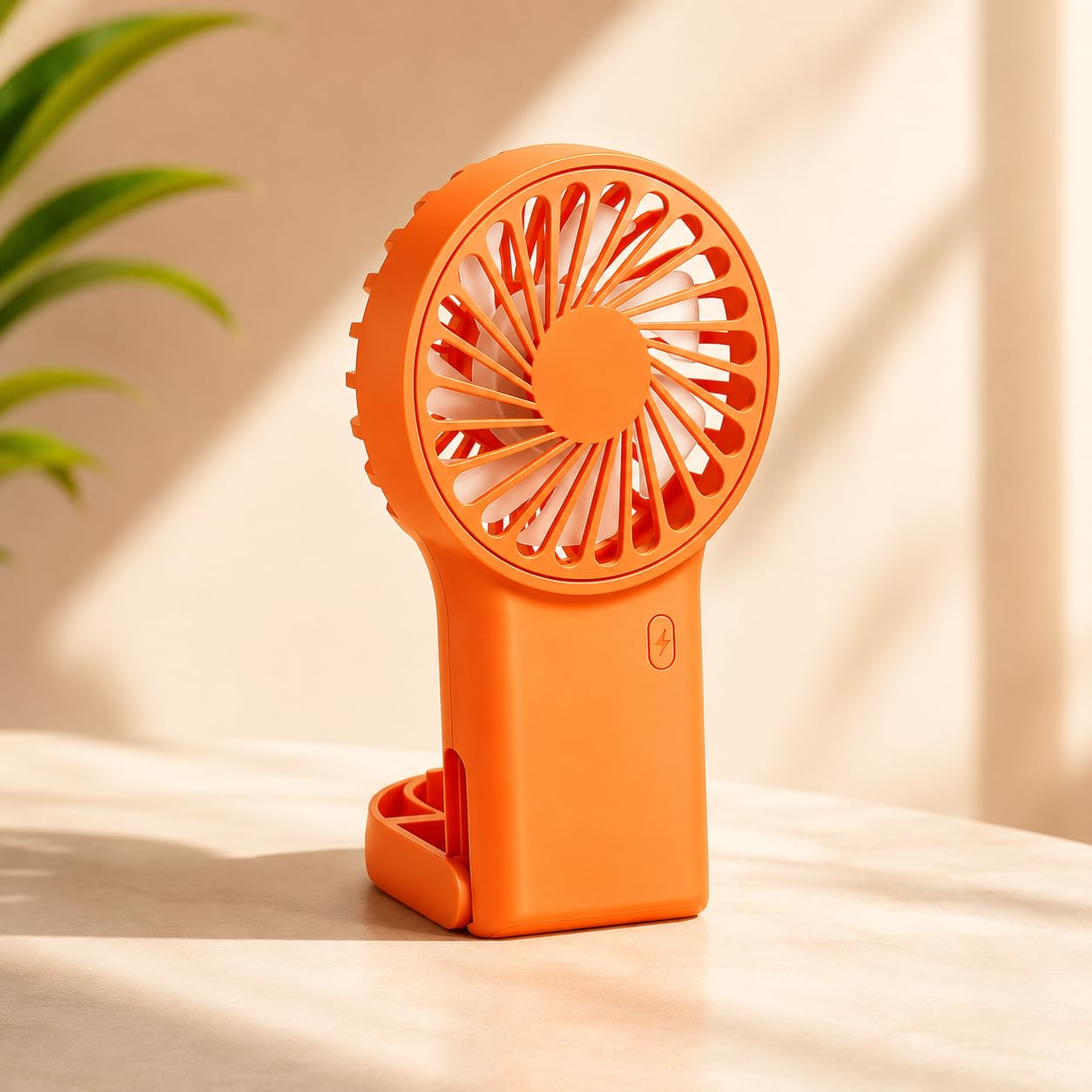 Mini Handheld Fan Portable USB-C Rechargeable, 3 Speed Powerful Personal Fan, Low Noise 5W Foldable Desk Fan with Neckband & Hanging Design, Lightweight Travel Fan for Office Home Outdoor — image 1