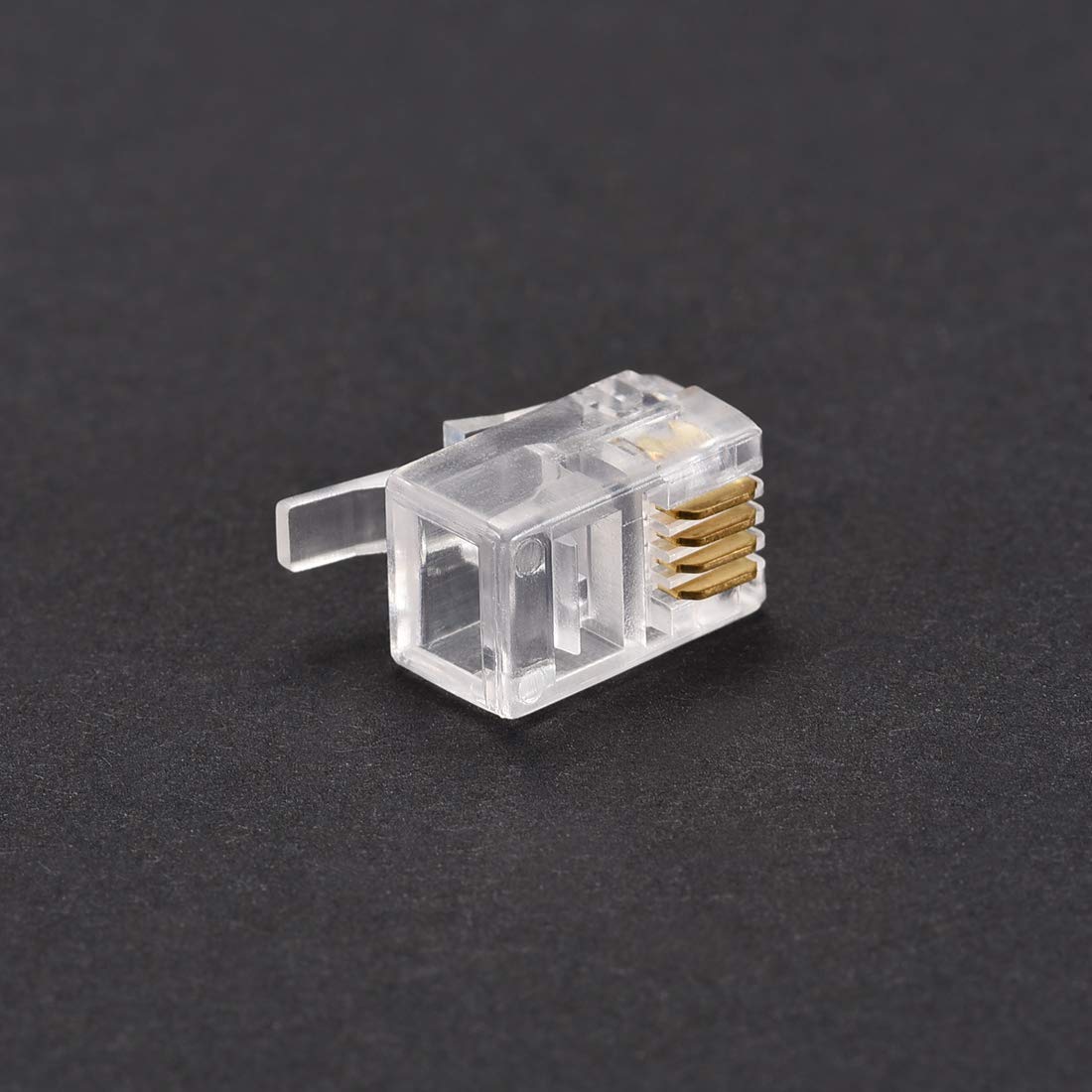 SMITON Lot De 100 Connecteurs RJ9 Pour Câble Téléphonique 4P4C Transparent