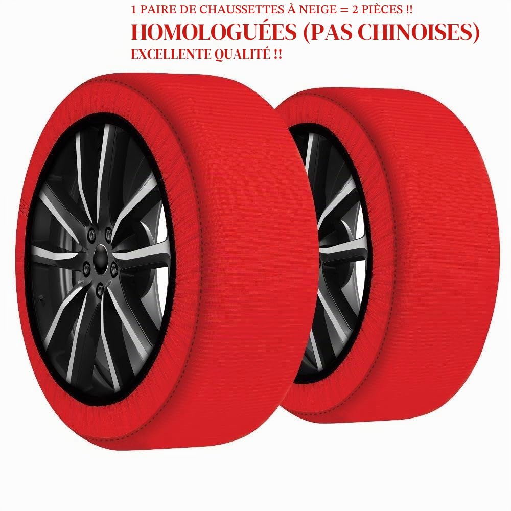 Chaussettes DE Neige 225/75 R16 pour PNEUS avec Jante 16 Taille XL Chaussette APPROUVÉE pour Routes Mixtes Entre Glace ET Neige 1 Paire=2 PIÈCES pour Voitures,SUV,4X4,FOURGONNETTES