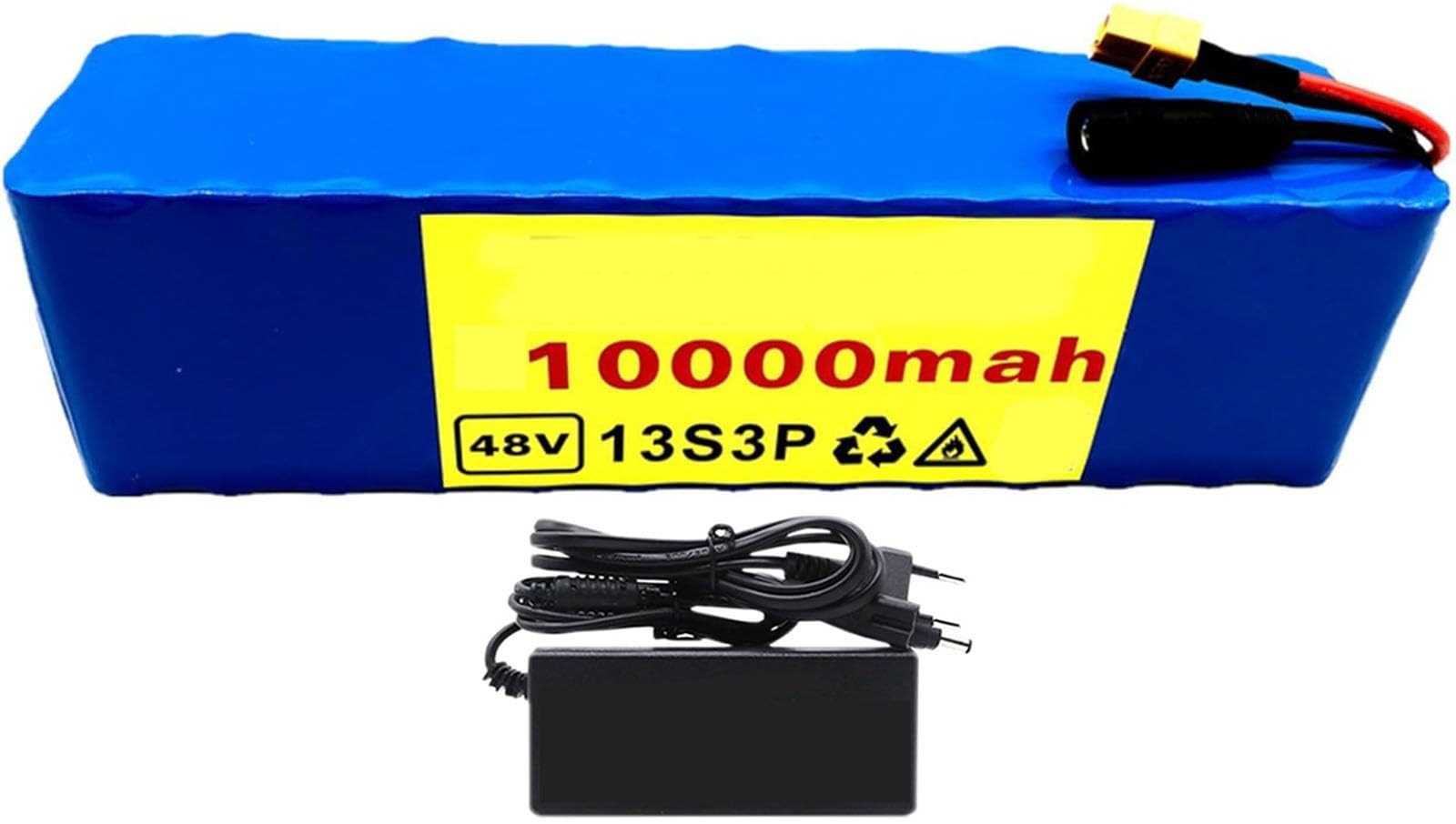 Batteria Ebike 48V 10Ah Bicicletta Elettrica Incorporata Batteria BMS Bici Elettrica Pieghevole 48V Impermeabile PVC 48V 10AH,XT60