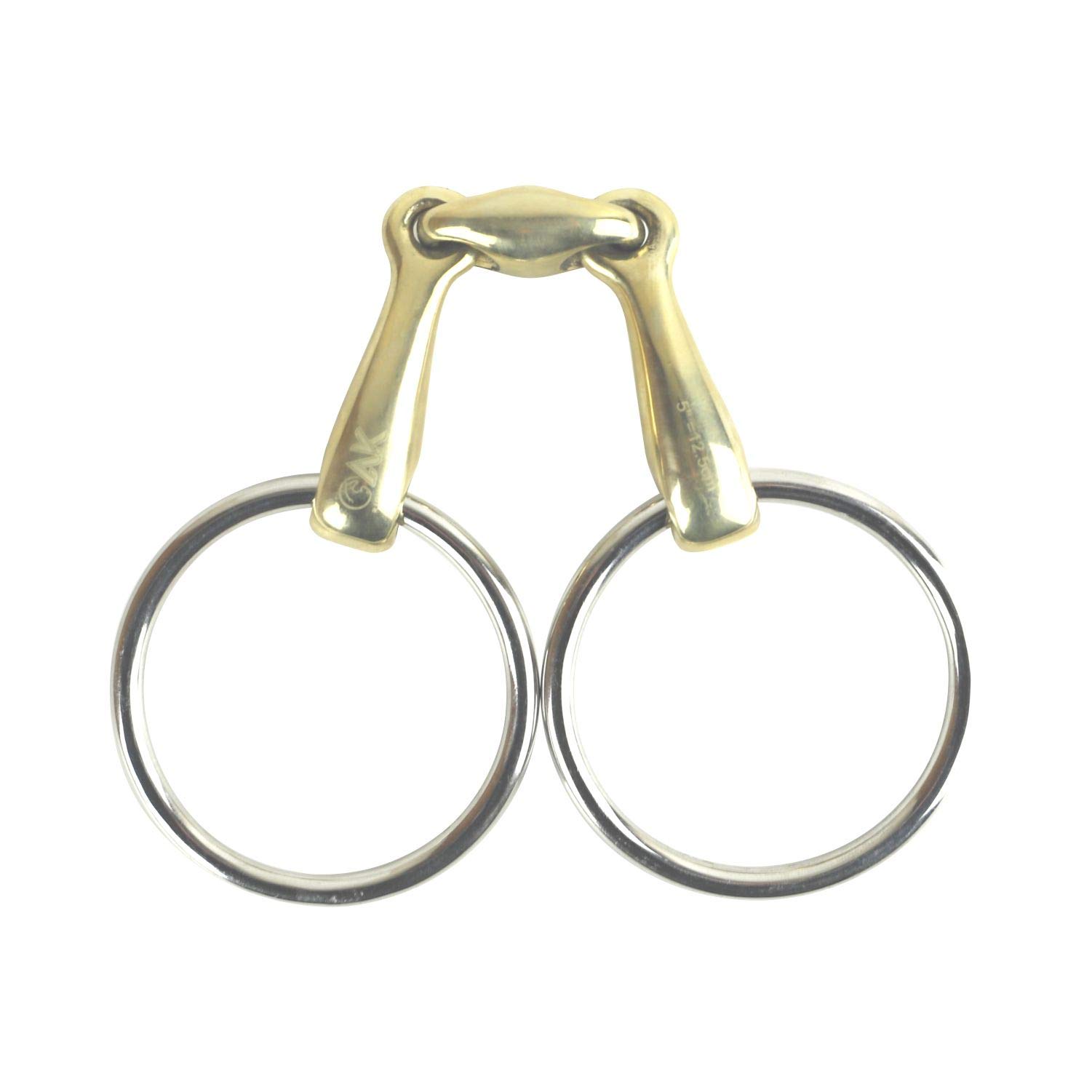 AK AKRS-2638 - Anillo suelto con doble articulación para montar a caballo, plata alemana (5,5 pulgadas, plata alemana)