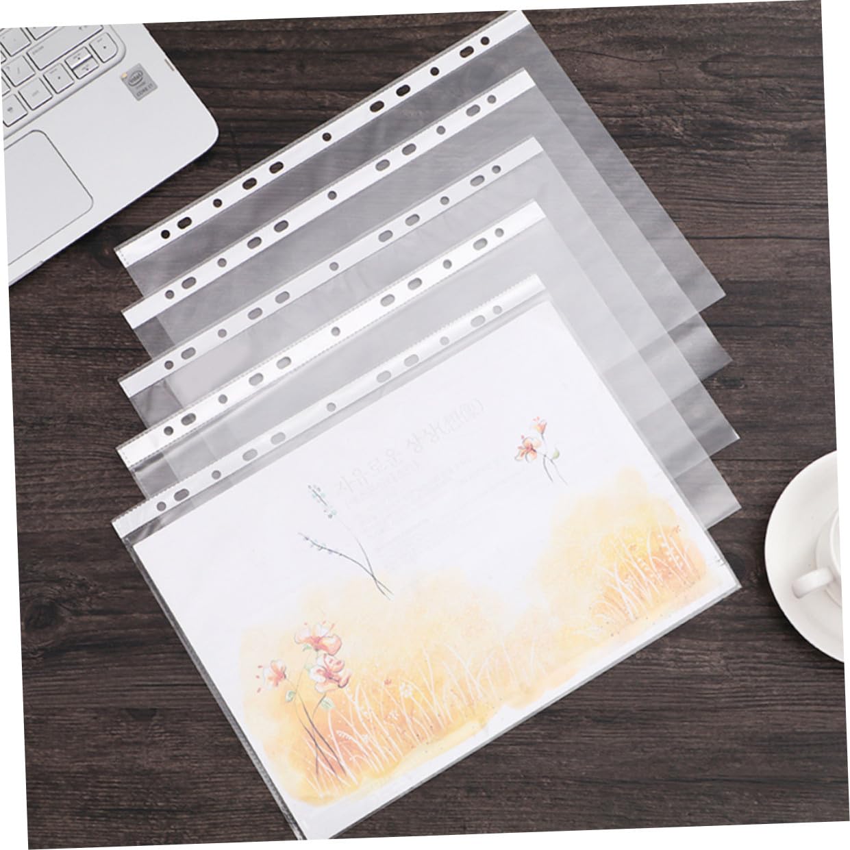 Pochettes Perforées A4 Transparentes 11 Trous Pp, Lot de 100