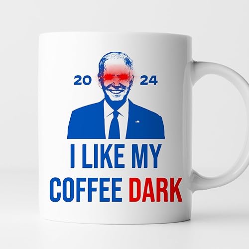 -11Oz- Taza de café con texto en inglés "I Like My Coffee Dark Brandon 2024 NOT COLOR CHANGING", Biden Meme, taza de té Brandon Rising, taza de