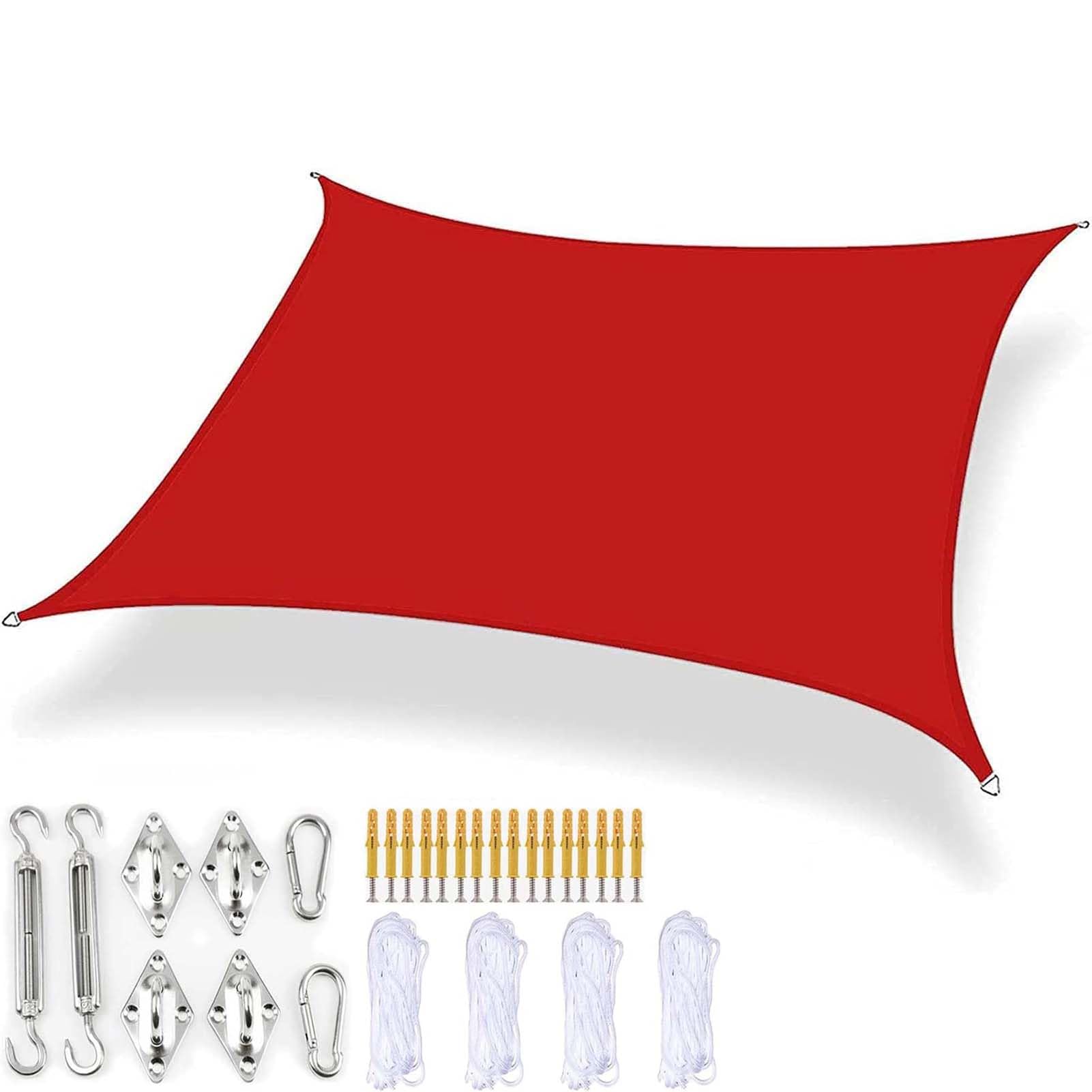 Voile d'ombrage rectangulaire imperméable pour protection jardin