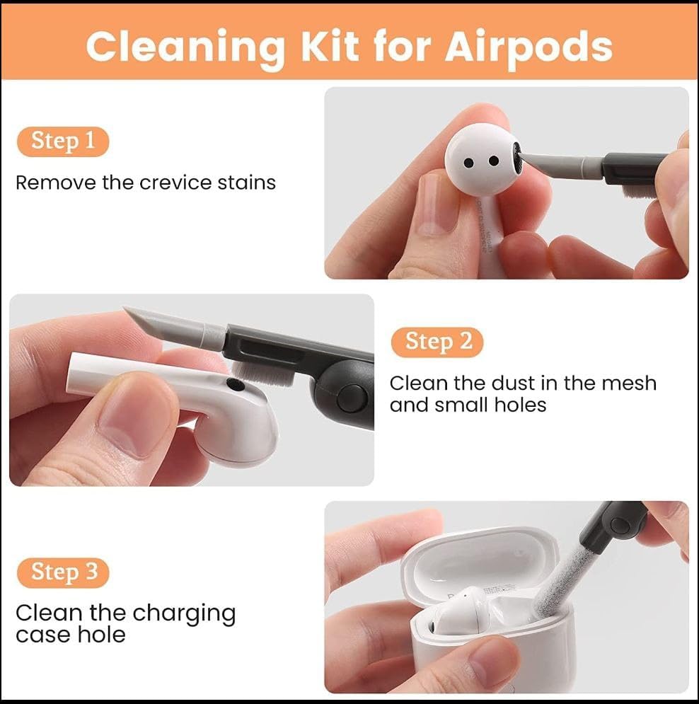 Image of 7 in 1 Laptop Cleaning Kit | Keyboard Cleaning Brush with Keycap Puller, Gap Duster & Spray Bottle | Multi-Function Gadget Cleaning Tools for Laptop, Monitor, Keyboard, Earphones & Electronics