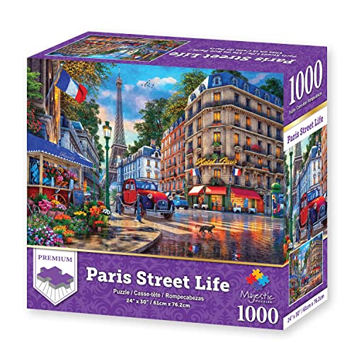 Majestic by Springbok Rompecabezas de 1000 piezas Paris Street Life - Hecho en USA - Caja compacta miniatura 2