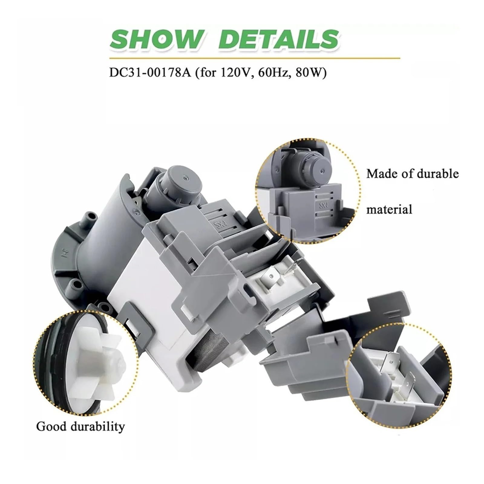 motor, Bomba de drenaje for lavadora DC31-00178A DC31-00187A for Samsung