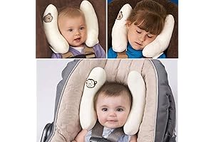 Adjustable Infants U-Shape Anti-reflux Cushion for Baby Neck and Head Support, Ideal for Car Seats