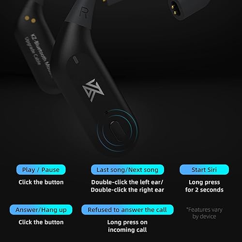 Miniatura 9 de KZ AZ09 PRO Bluetooth 5.2 módulo IEM adaptador Bluetooth impermeable gancho para la oreja batería extra larga vida cable Bluetooth para KZ ZS10
