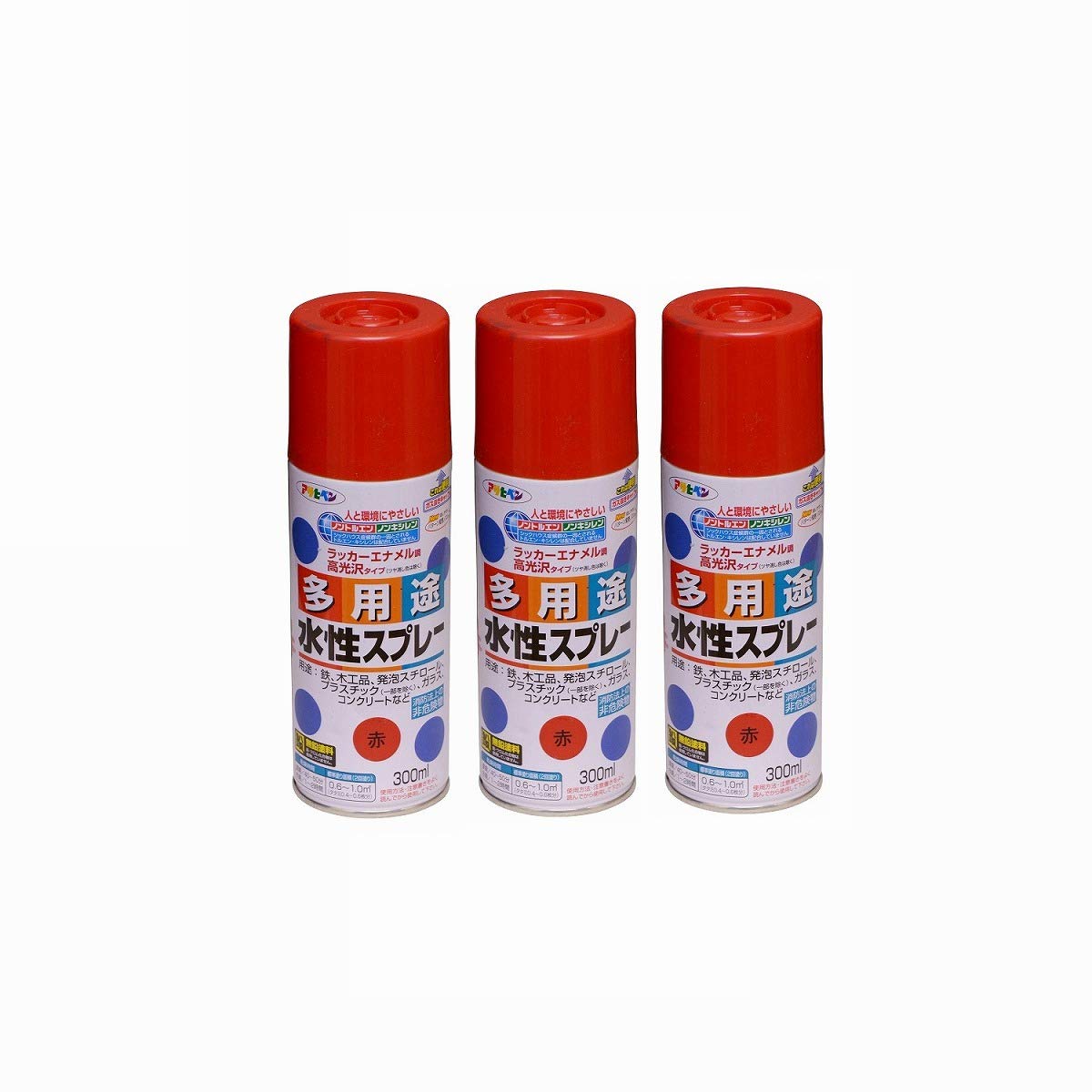 Amazon | アサヒペン 水性多用途スプレー 赤 300ml 3本