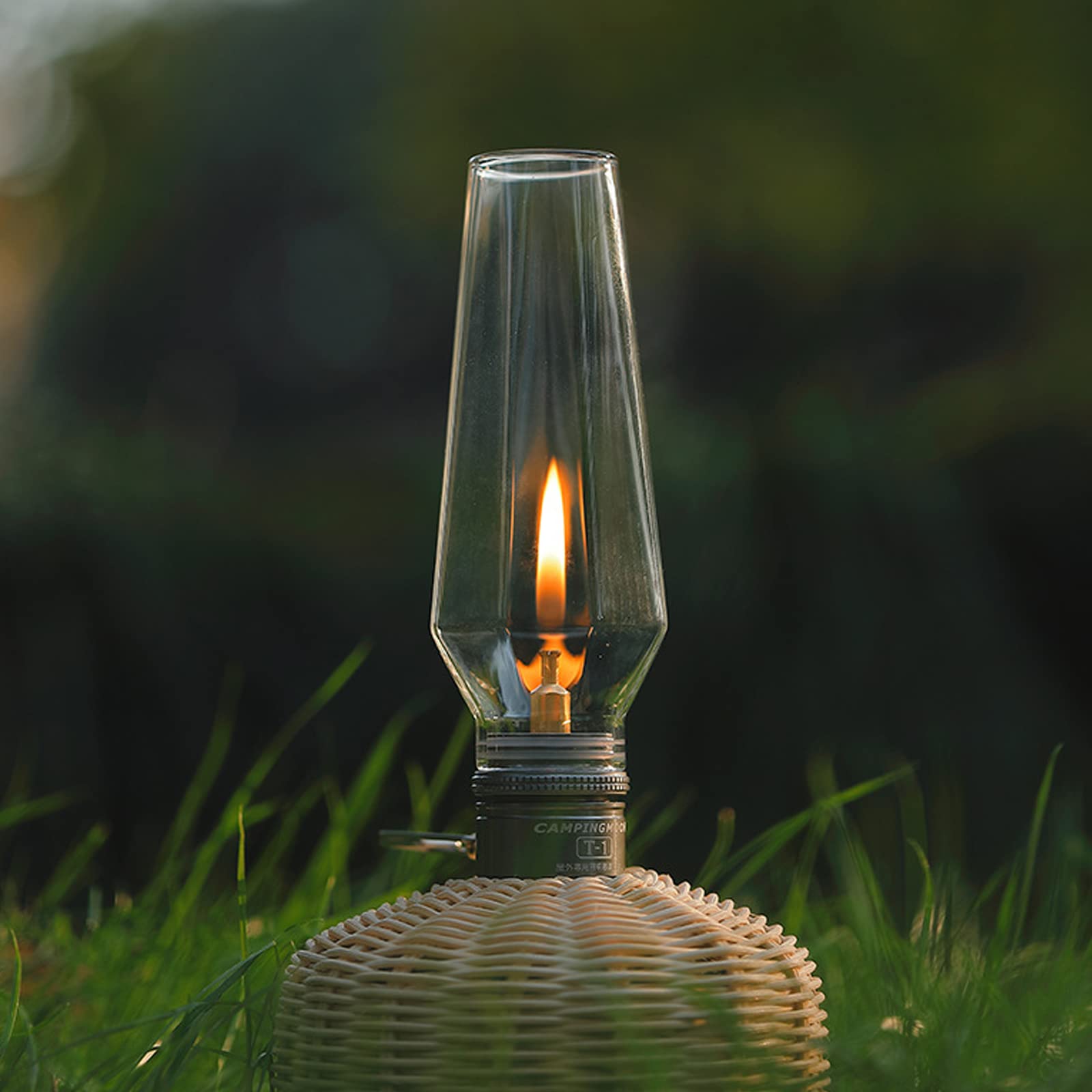 Campingmoon Coreless Candlelight Tente De Gazéification Lampe à Gaz Atmosphère Camping Lanterne à Gaz Avec Boîtier De Lanterne En Bois T-1