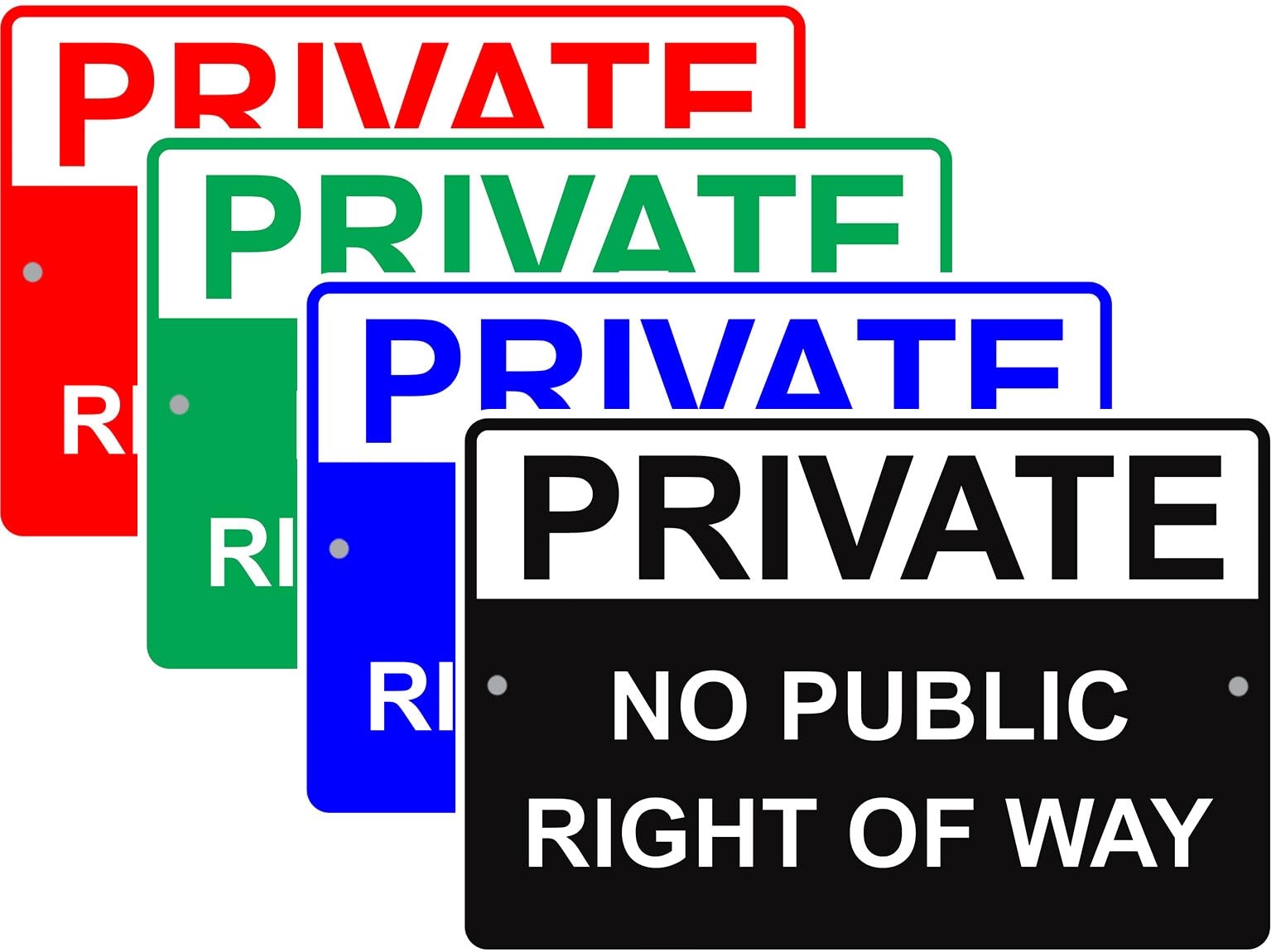 Private No Public Right Of Way Driveway Do Not Enter Notice Metal Sign