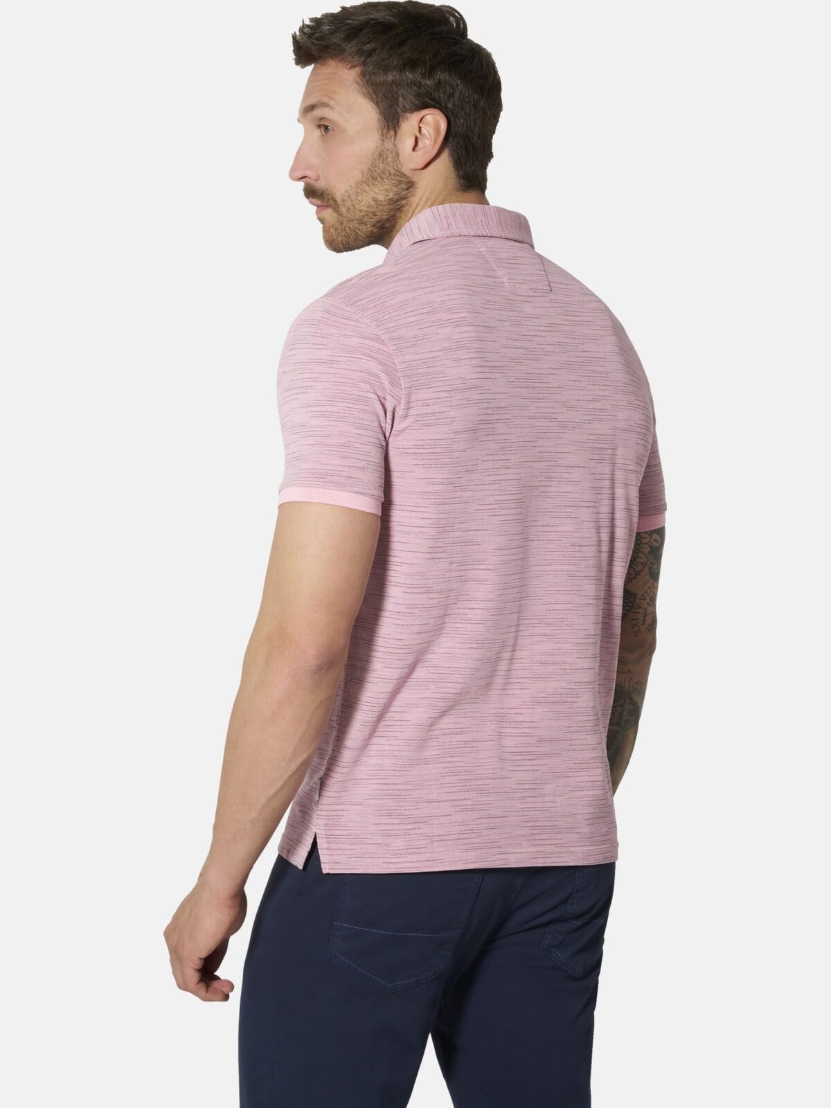 BABISTA Korlin - Polo da uomo con colletto polo e abbottonatura, lavaggio alla moda, filato multicolore, tasca sul petto con ricamo e polsini per il tempo libero, stile casual fino a 4XL