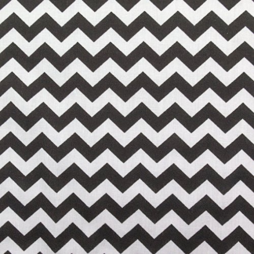 Black / White - 1/2 Meter | 6mm CHEVRON Printed Polycotton Fabric Japanese Qkt 4000 Poly Cotton Material White Colour Color Zig Zag Dressmaking Crafts Quilting Blender Blending Fabric