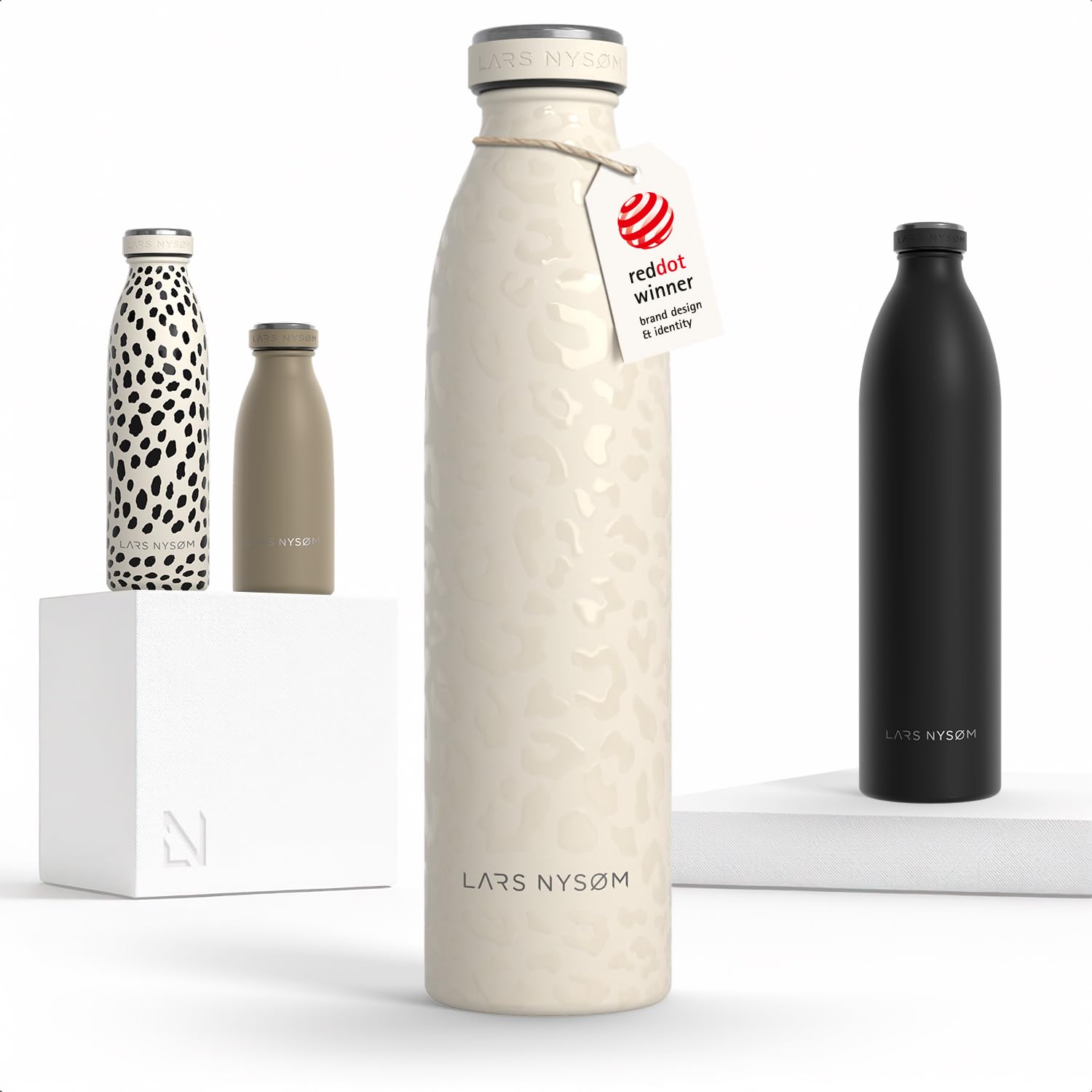 LARS NYSØM Stainless Steel Insulated Water Bottle 350ml, 500ml, 750ml, 1L, 1 5 Liter | Insulated Thermo Flask for Hot and Cold Beverages | Leakproof Drinking Bottle