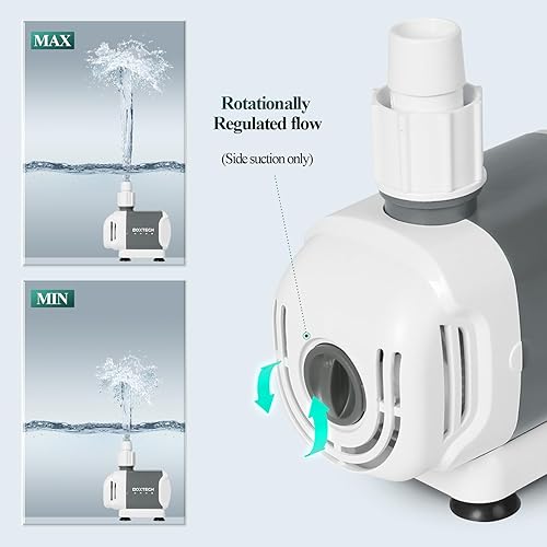 Miniatura 5 de Boxtech Bomba de fuente 396 GPH  Bomba de agua sumergible de 25 W, bomba de cascada de estanque de elevación de 6.56 pies, bomba de agua para