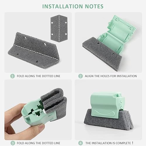 Miniatura 6 de Cepillo mágico de limpieza de ranura para ventana, juego de herramientas de cepillo de limpieza de ranura para ventana o puerta corrediza para