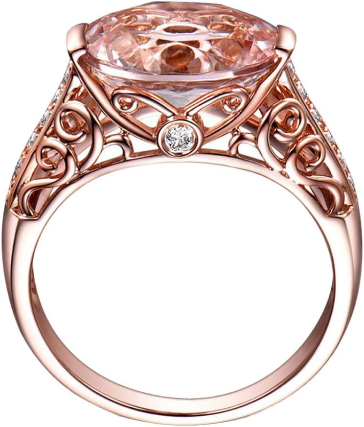 Bokeley JewellyRings Gift, Clearance Gemstone Ring Rose Gold Rings for Women Luxury Copper Gemstone Ring Jewelry Wedding