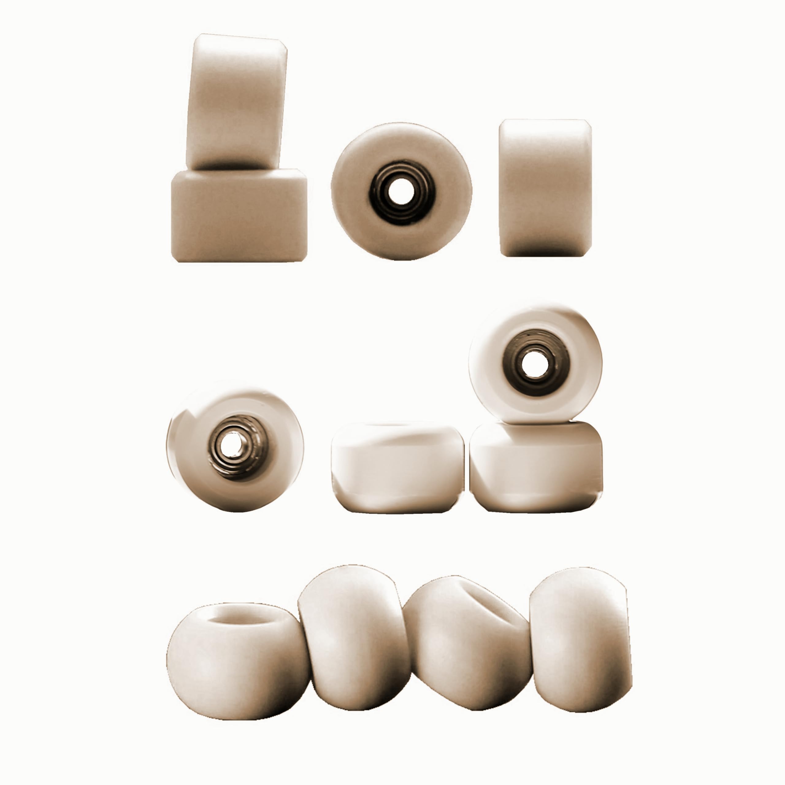 NOAHWOOD Noah Wood Fingerboard (Beige Wheels i & ii & iii) Finger Skateboard Silent Wheels Non-Skid Wheels Strong Grip Wheels (8mm Big Beige Wheel 4 pcs)+(7.5mm Standard Wheel)+(8mm Planet Wheel)