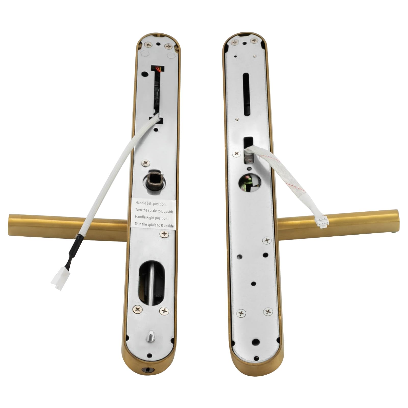 Cerradura de puerta inteligente con huellas dactilares, cerradura inteligente con asa, cerradura de puerta digital, manilla de puerta inteligente con huella digital (dorado)