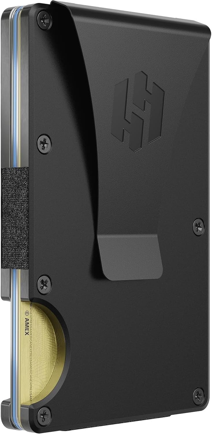 Wallet for Men - Slim RFID Blocking Metal Wallet with Money Clip, Minimalist Front Pocket Credit Card Holder, Small Mens Wallet
