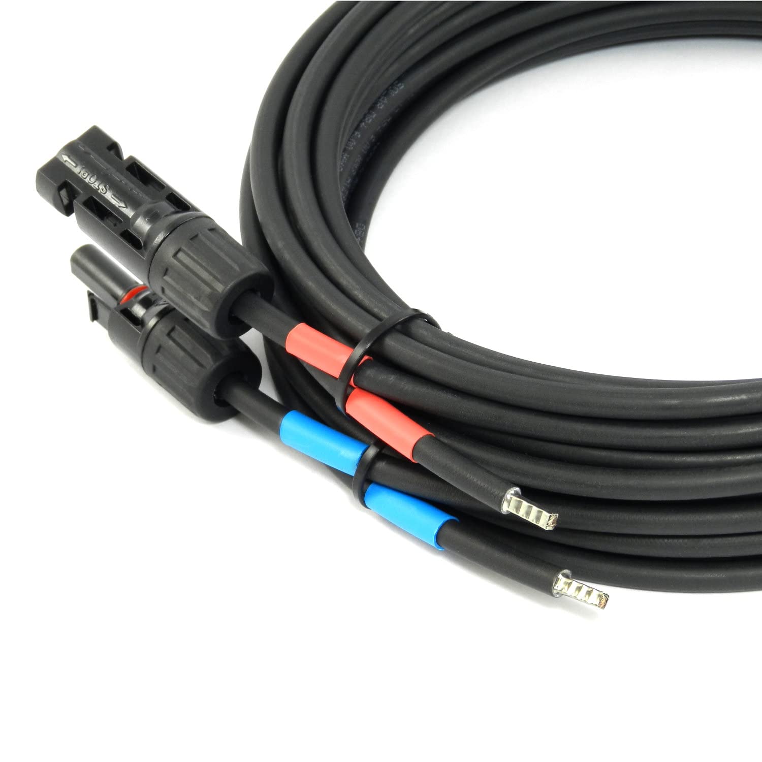 SOLARTRONICS Verbindungskabel 6mm² H1Z2Z2-K Solarkabel schwarz mit Stecker einseitig für Solarmodul zum Laderegler Verteiler GAK PV, UV-fest, flexibel, Made in Germany (2 x 5m)