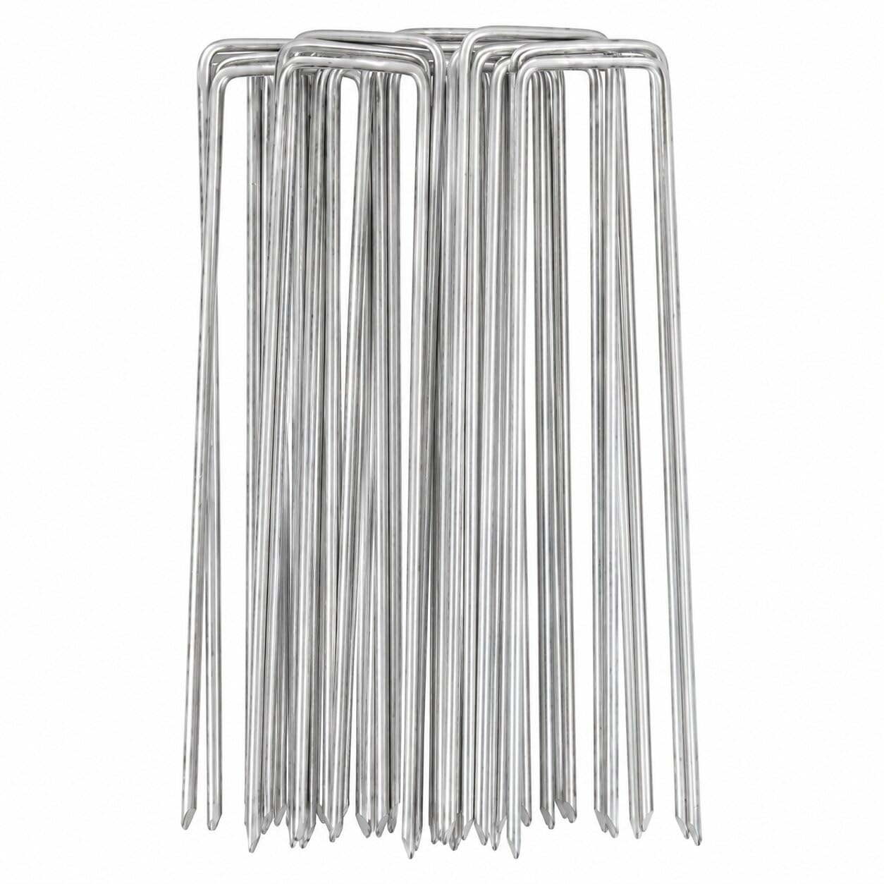Tent Pegs 100 Pack with 4mm Thickness - 6 Inch (150mm) U Shaped Heavy Duty Galvanized Garden Pegs for Weed Control Membrane, Landscape Fabric, Artificial Grass, Fencing, Netting & Ground Cover Fixing