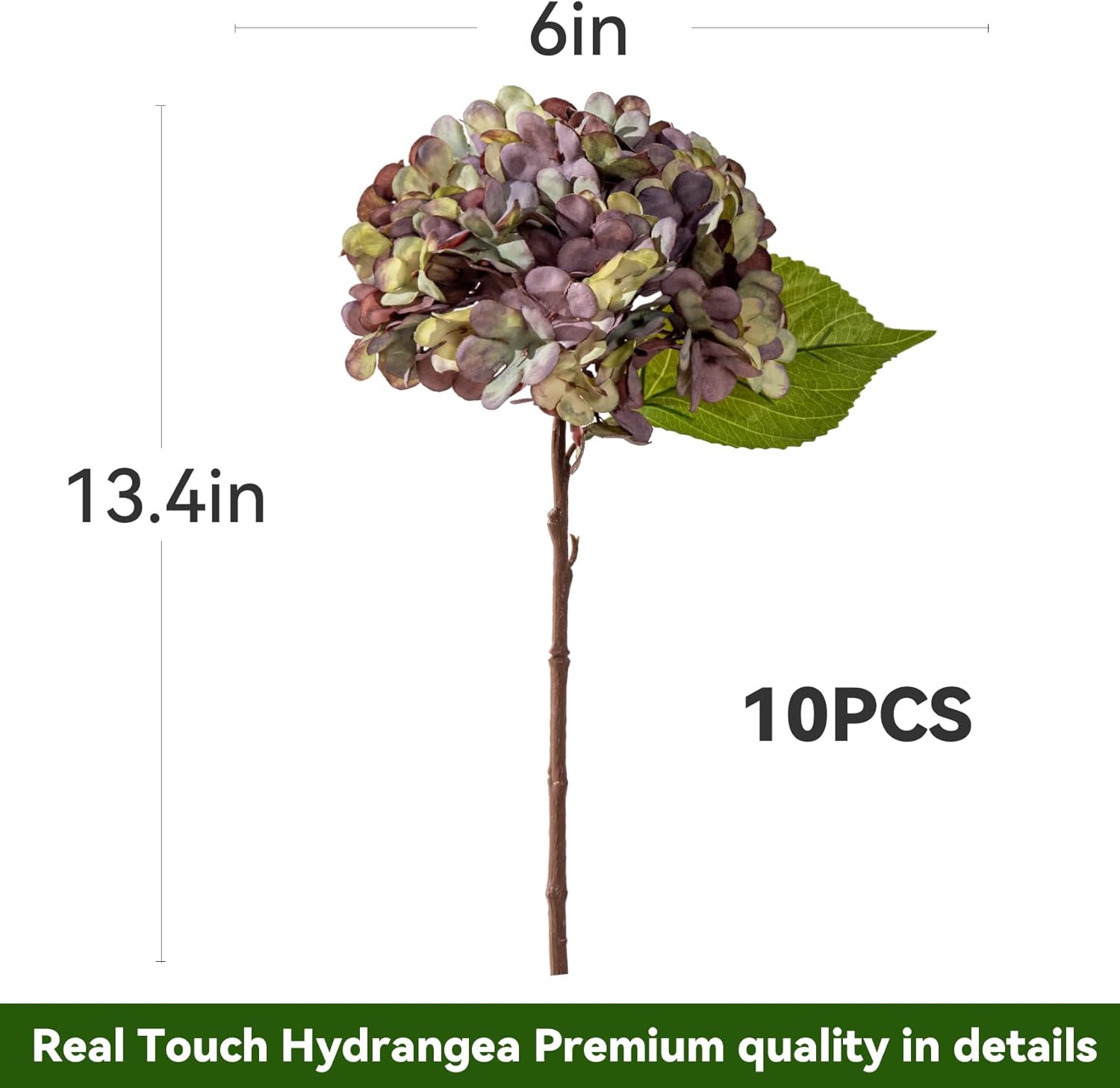 10PCS Fake Hydrangea Artificial Flowers Hydrangea Bouquet for Home Wedding Bridal Bouquet Office Party Table Centerpiece DIY Floral Decor (Autumn Purple) - Image 8