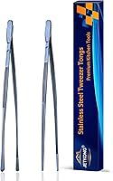 Vista 9 de JETKONG 2 pinzas finas de acero inoxidable de 16 pulgadas extra largas, pinzas de cocina largas para cocinar (arcoíris)