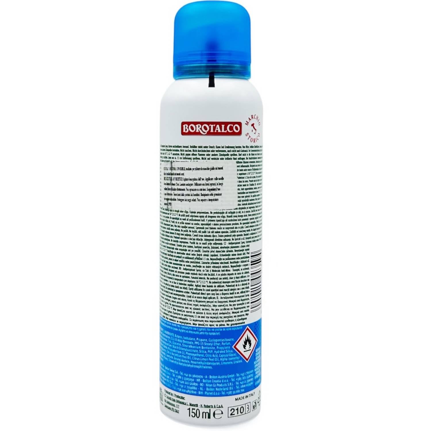 Borotalco Active Deodorante Uomo Anti-Odore Con Talco Al Profumo Di Sali Marini Spray 48H 150 Ml (12)