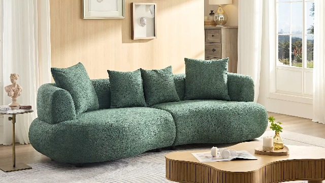 Amazon.com: FAVSH 102.36 inch Mid Century Sectional Curved
