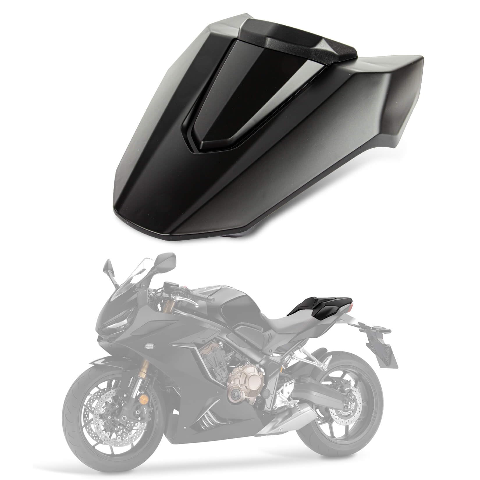 Cubierta del Asiento Trasero Carenado de Capó para CB650R CBR650R 2018 2019 2020 2021 2022 2023 PSLER Protección Trasera Partes de Motocicleta(Negro Mate)