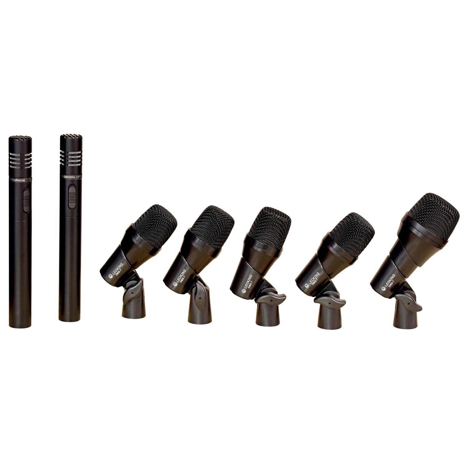 kh Drumkit Microphone Set 7-Piece Wired Dynamic Kit-Kick Bass,Tom