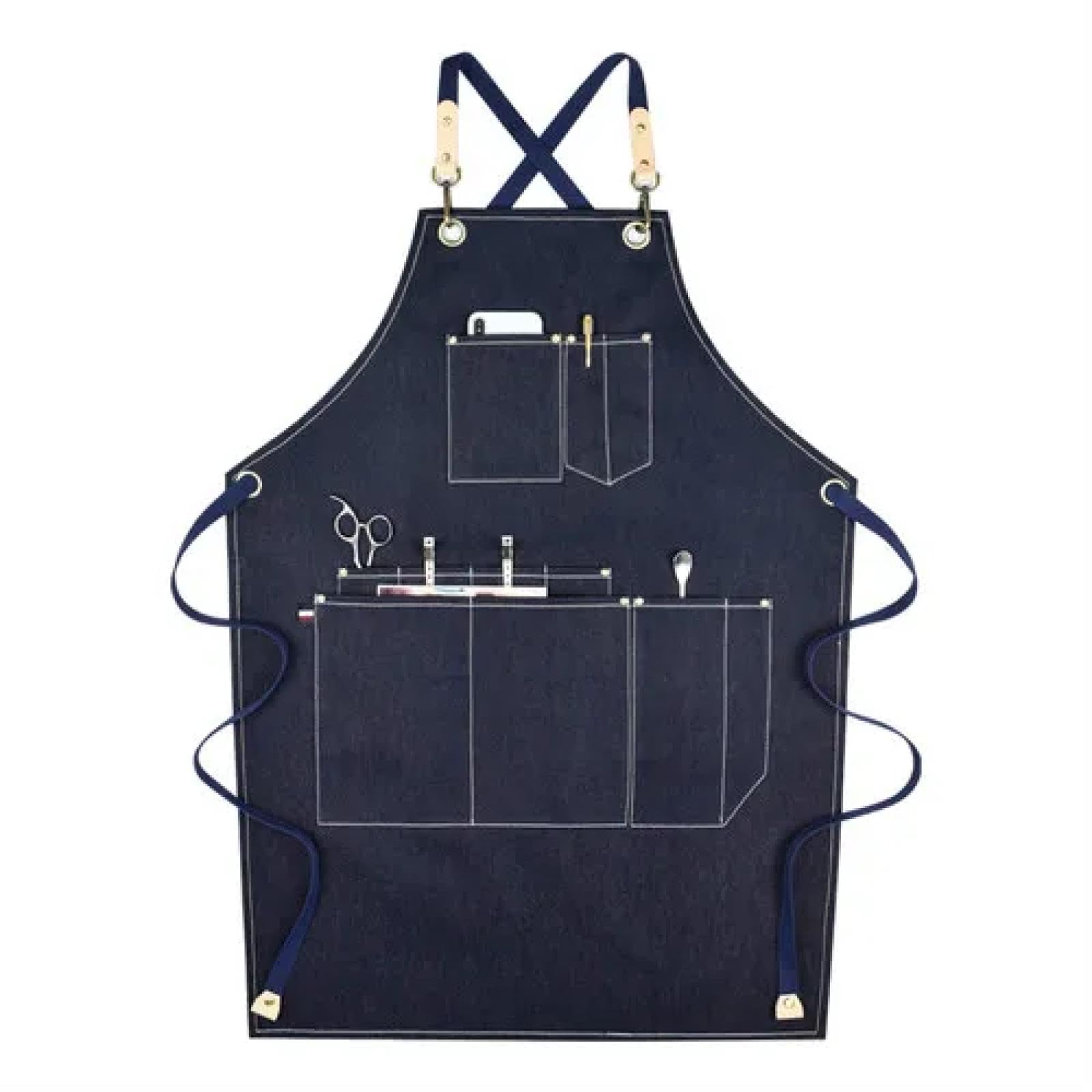 Delantal Cocina Baberos Delantal De Lona Ropa De Trabajo Unisex para Hombres Babero Cocina Ajustable para Mujer con Bolsillos para Herramientas Delantales De Cocina