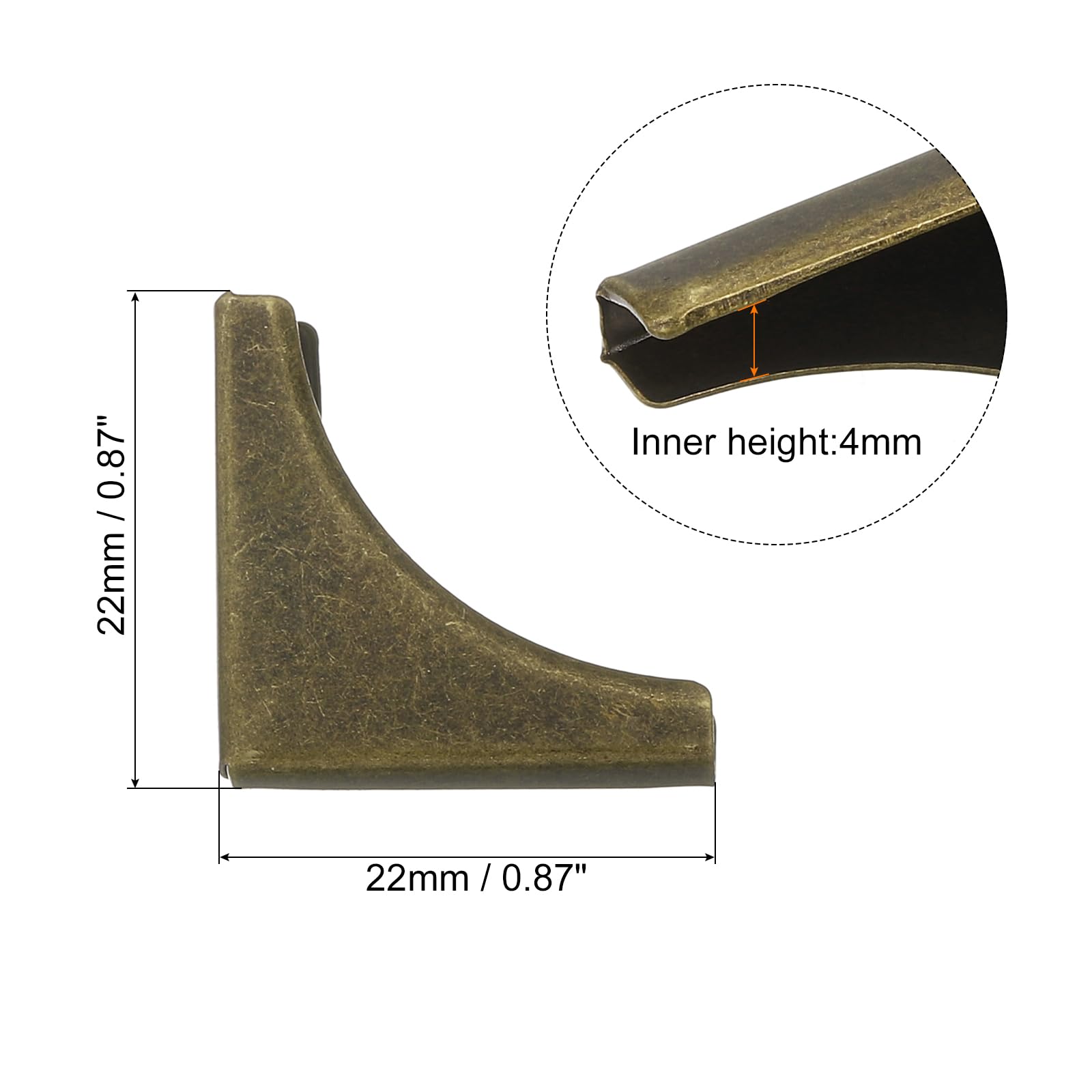 PATIKIL 22mm Metal Book Corners - Image 2