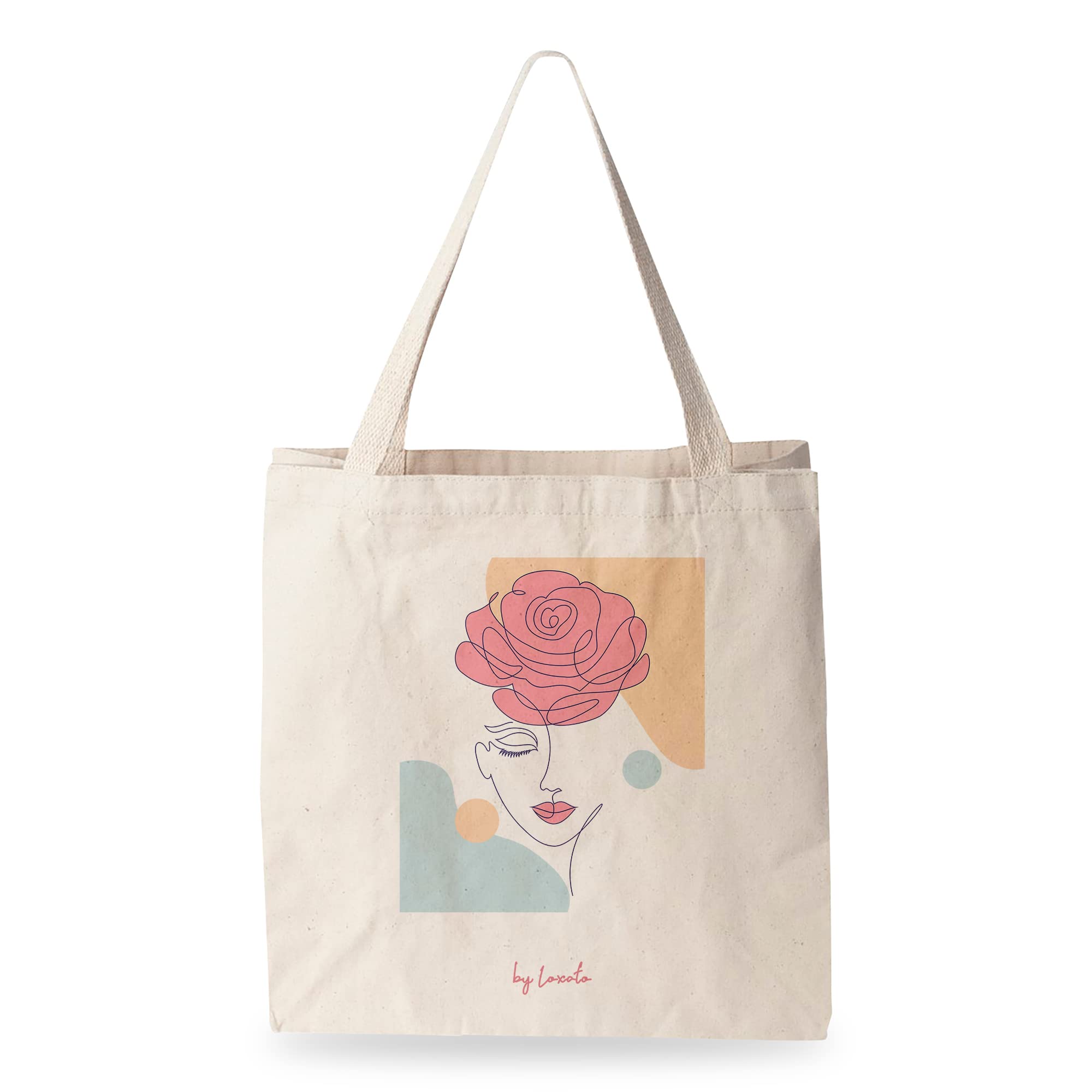 Bolsa Tela Tote Bag - Bolsos Bandolera Mujer - Bolsas de Algodón Natural 100% Reutilizables - Extra Ancho 8cm Asas Largas 70cm 220 gr/m2 - Bolsas de Tela Bonitas — view 5