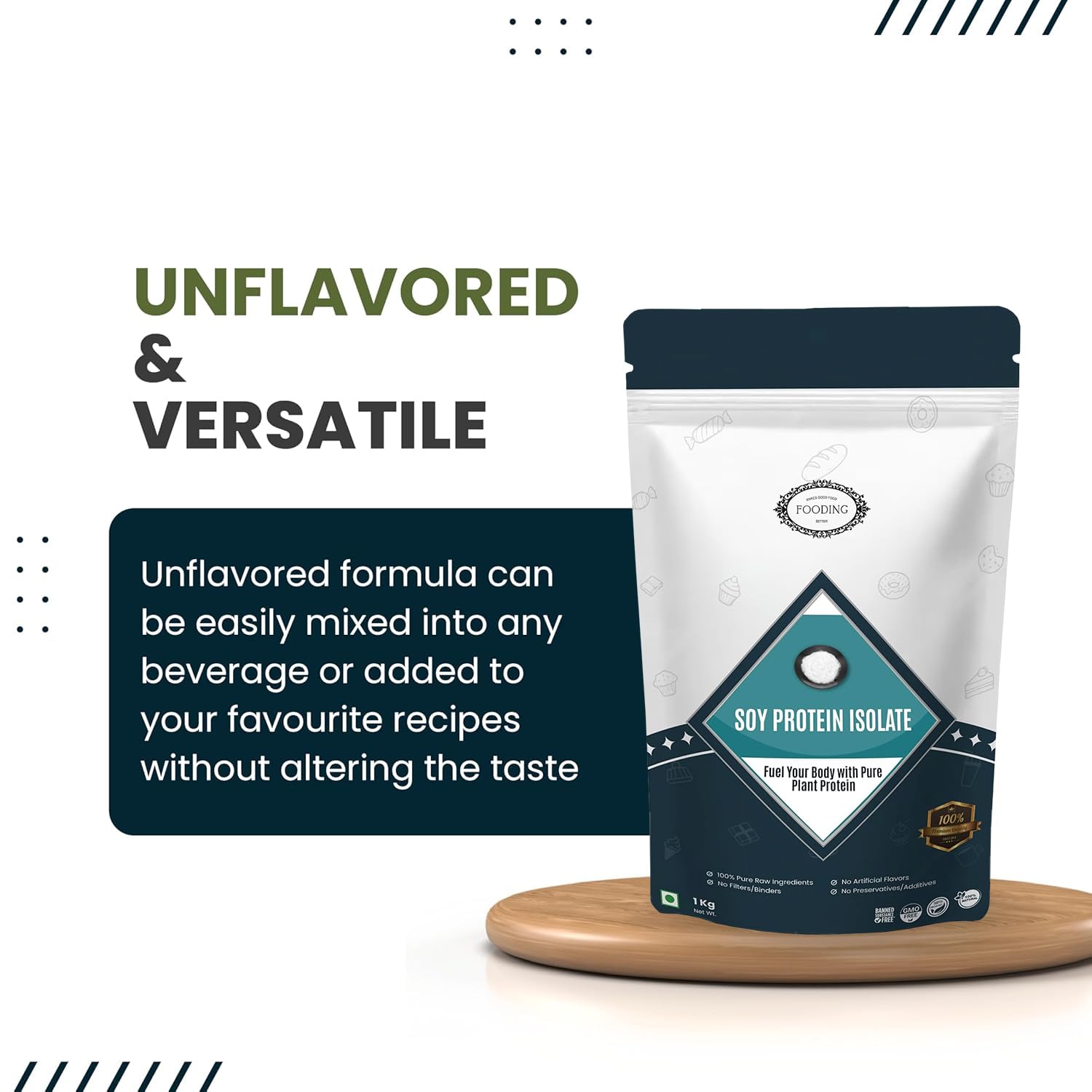 Soy Protein Isolate 90% Powder 1kg | High Protein Vegan & Plant-Based Supplement for Muscle Growth, Recovery & Lean Nutrition | Unflavoured Non-GMO Formula — Amazon image 3