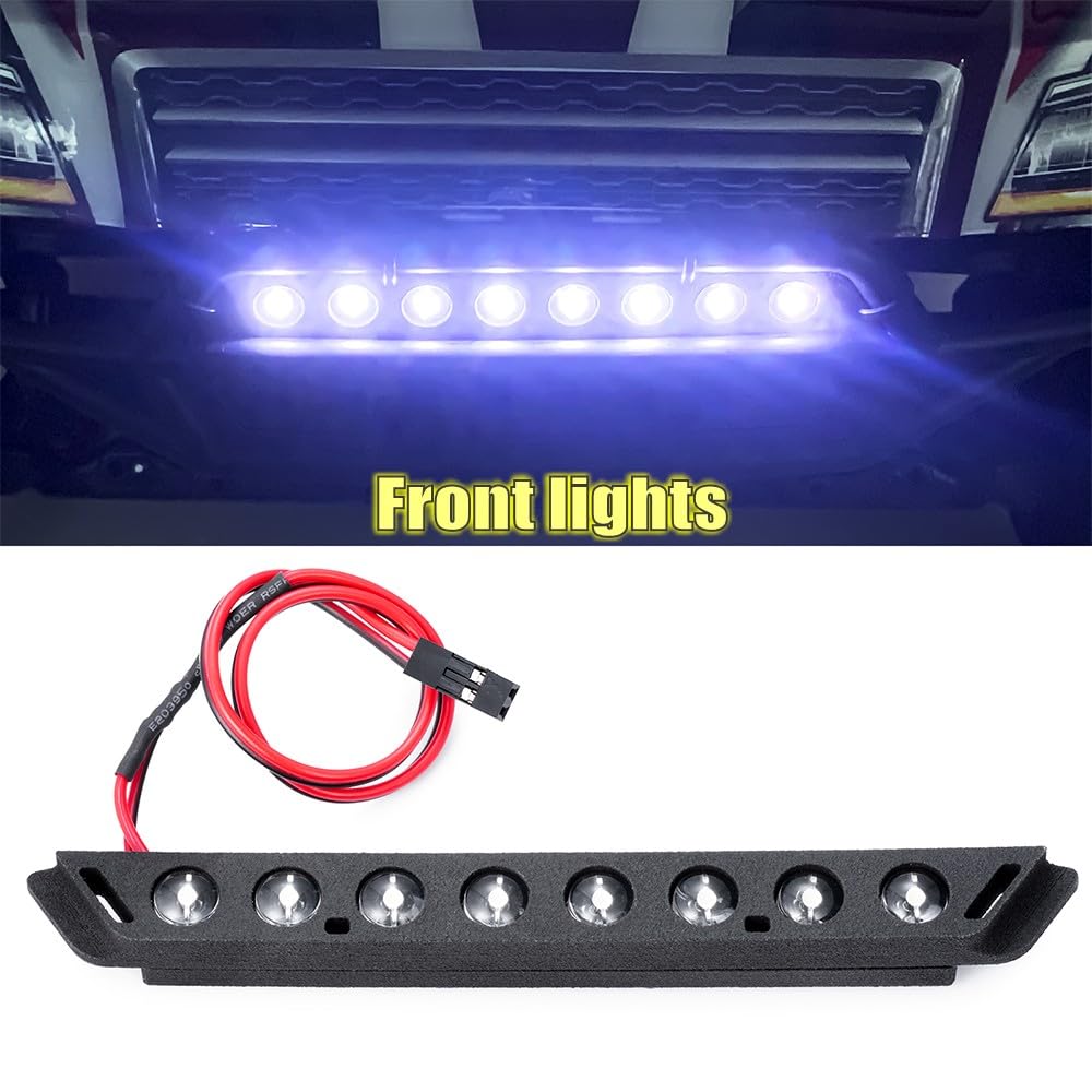 1/8 Scale RC Car Led Light Kit Front/Rear Bumper Lights Lamp for TRX Maxx Slash 4X4 Short Course Truck Car Upgrades