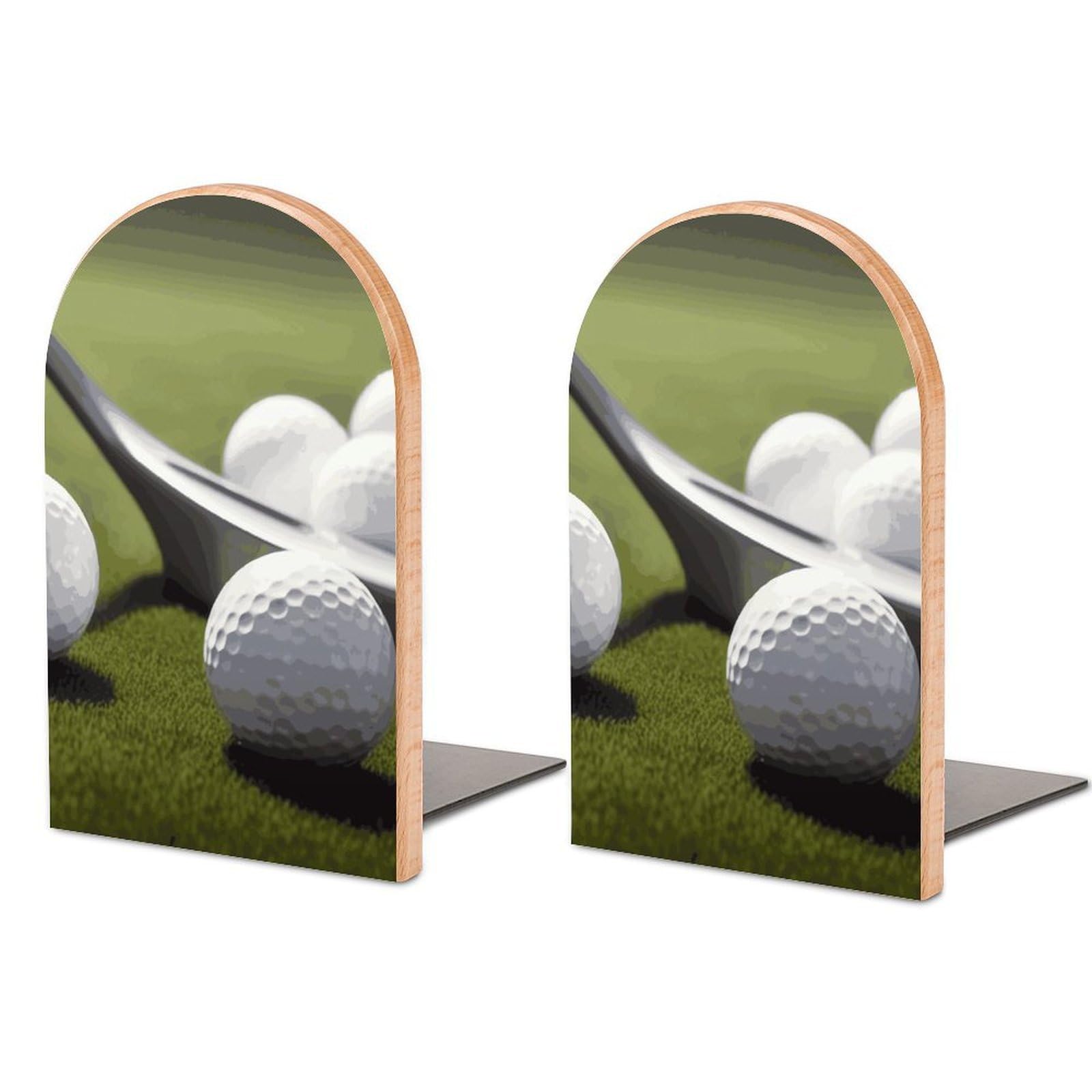 Golf Bookend Modern Bookends for Shelves Non-Skid Book Holder Heavy Duty Metal Book Storage for Books CDs Decorative Book Stopper for Home