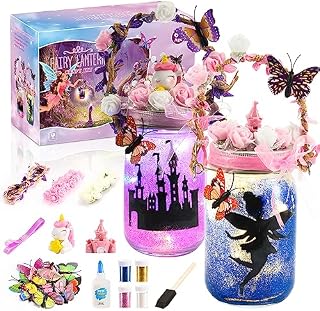 Qukir Fairy Lights, 6 7 8 9 Year Old Girl Gifts for 6-12 Year Olds Girl Toys Age 7-10 Unicorn Gifts for Girls Craft Kits for Kids Arts and Crafts for Kids Fairy Lantern Craft Crafts for Girl DIY Craft