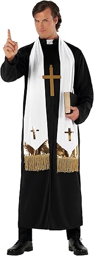 Miniatura 4 de Morph - Disfraz de sacerdote para hombre - Traje de exorcista - Disfraz de sacerdote adulto para hombres - Collar de sacerdote incluido - Accesorios