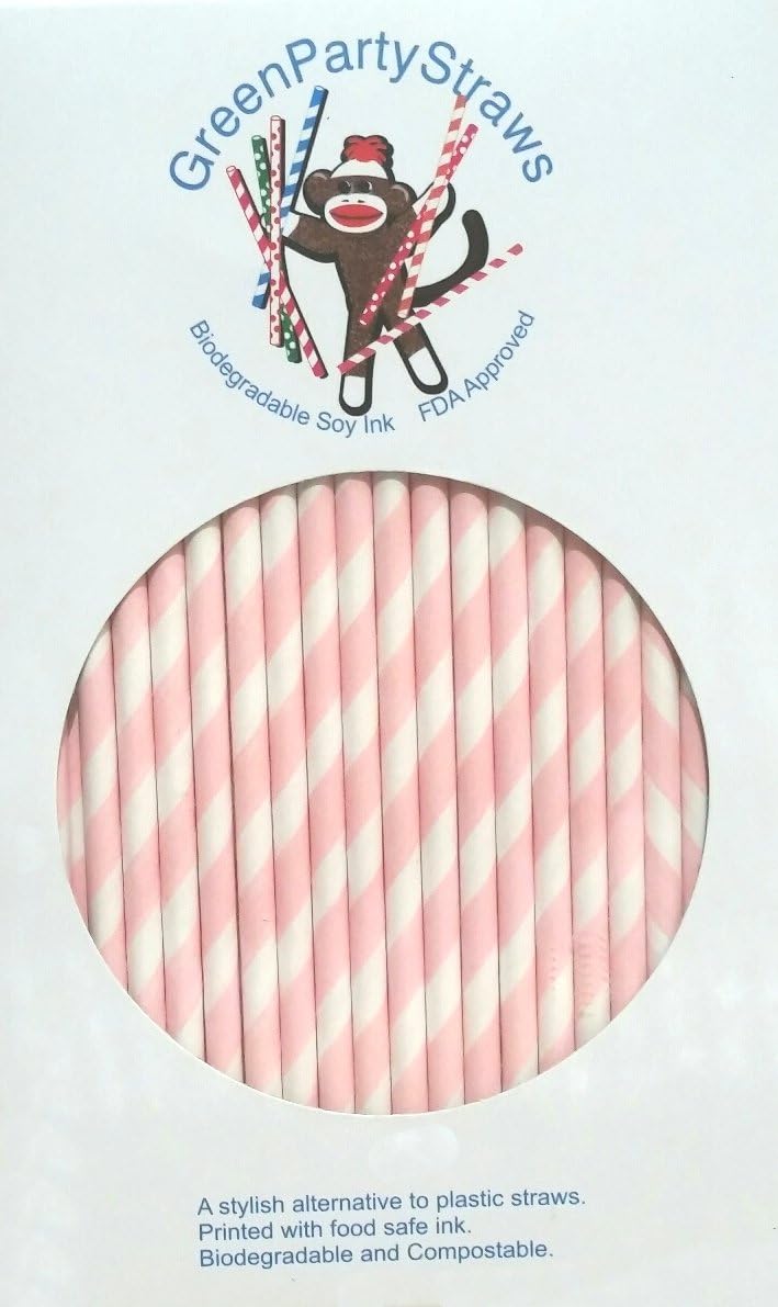 Paper Straws Box of 144 Pink
