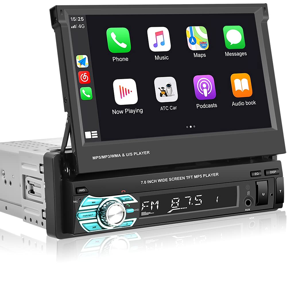 Buy 1 Din Car Radio with Apple Carplay Android Car Hikity 7 Inch