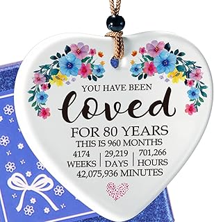 女性への80歳の誕生日プレゼント、80歳の誕生日プレゼントアイデア 女性 お母さん 妻 祖母 80歳 80歳 ギフト 誕生日 セラミック ハートプラーク 80歳 愛されてきたこと C016