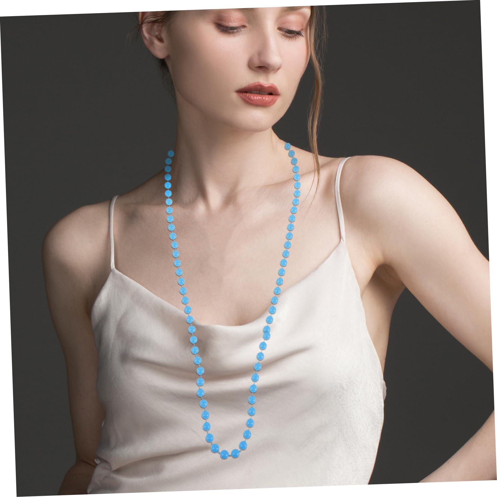 HANABASS Collier Néon de Bal Masqué 12pcs en Plastique, Style Rétro | 6 Couleurs, Accessoire Léger et Polyvalent, pour Styles Mode et Accessoires de Scène